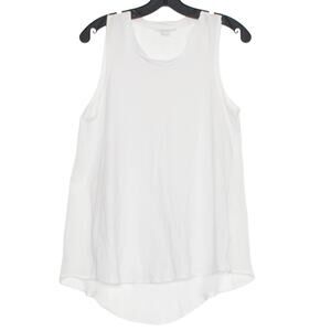 3.1 Phillip Lim Womens Tank Top Mix Media High Low Sheer Back White Small KC